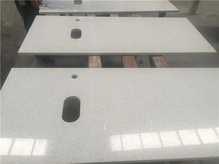 white diamond quartz countertop for island