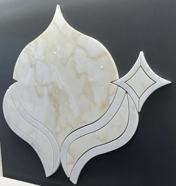 Gold Marble Water Jet Mosaic Tiles